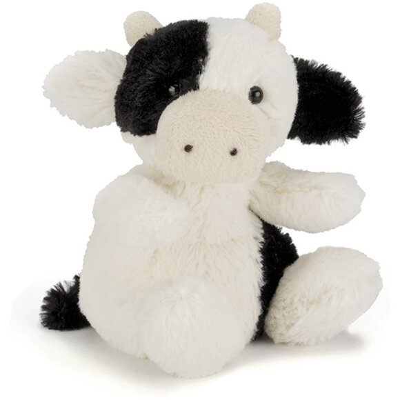 Jellycat White & Black Poppet Calf RETIRED Stuffed Farm Lovey Soft Plush Toy - Picture 1 of 8